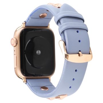 Apple Watch Series 8 (41 mm) rem i ekte skinn - Mørkeblå / Mørkeblå