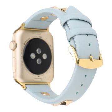 Apple Watch Series 8 (41 mm) rem i ekte skinn - Babyblå / Babyblå