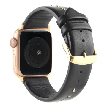 Apple Watch Series 8 (41 mm) Rem i ekte skinn - Svart