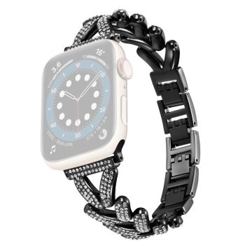 Apple Watch Series 8 (41 mm) metallrem med rhinestone-dekor - Svart