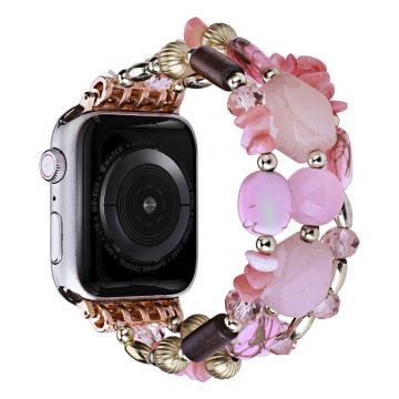 Apple Watch Series 8 (41 mm) fasjonabel rem i perlestil - Rosa