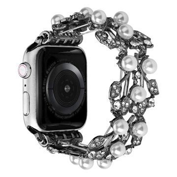 Apple Watch Series 8 (41 mm) strassmote med fasjonable perler - Svart