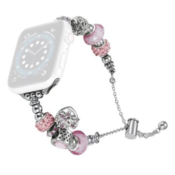 Apple Watch Series 8 (41 mm) metallrem med rhinestone-perler - Hjerte