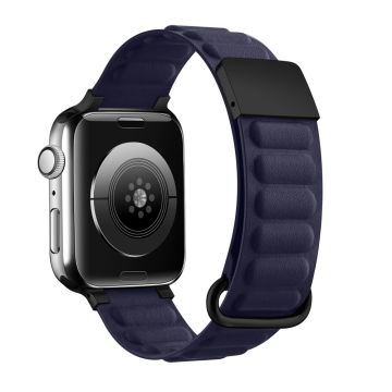 Apple Watch Series 8 (41 mm) Rem i ekte skinn - Mørkeblå