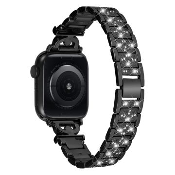 Apple Watch Series 8 (41 mm) strassdekorert rem i rustfritt stål - Svart