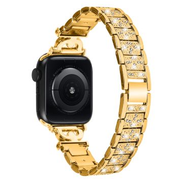 Apple Watch Series 8 (41 mm) strassdekorert rem i rustfritt stål - Gull