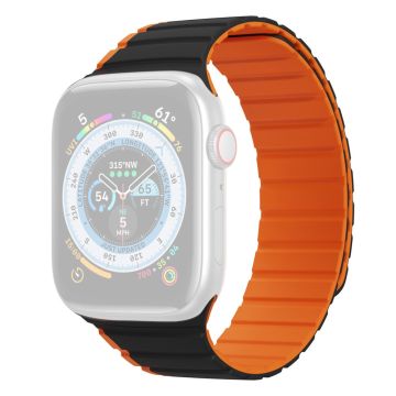 DUX DUCIS Apple Watch Series 8 (41 mm) silikonrem i to farger - Svart / Oransje