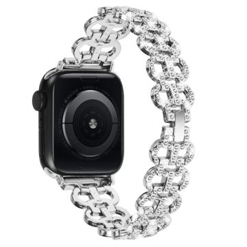 Apple Watch Series 8 (41 mm) legeringsrem med rhinestone-dekor - Sølv