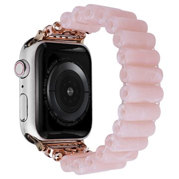 Apple Watch Series 8 (41 mm) harpiksrem i rørformet perlestil - Rosa