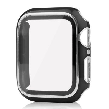 Apple Watch SE 2022 (40 mm) tofarget galvaniseringsdeksel med herdet glass - Svart / Sølv