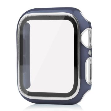 Apple Watch SE 2022 (40 mm) tofarget galvaniseringsdeksel med herdet glass - Blå / Sølv