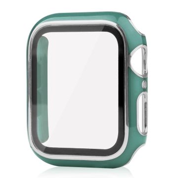 Apple Watch SE 2022 (40 mm) tofarget galvaniseringsdeksel med herdet glass - Svartgrønn / Sølv