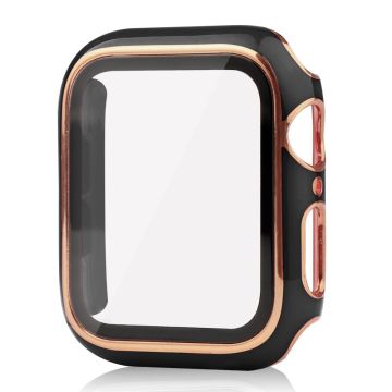 Apple Watch SE 2022 (40 mm) tofarget galvaniseringsdeksel med herdet glass - Svart / Gull