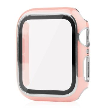 Apple Watch SE 2022 (40 mm) tofarget galvaniseringsdeksel med herdet glass - Rosa / Sølv