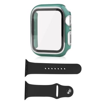 Apple Watch SE 2022 (40 mm) deksel og silikondeksel med herdet glass - Svartgrønn