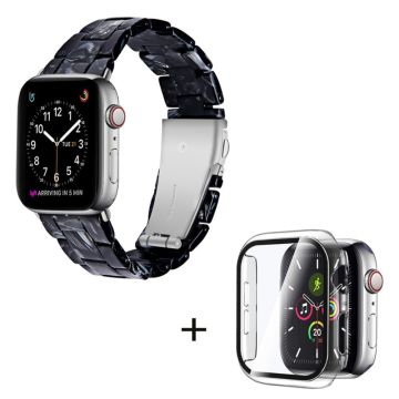 Apple Watch SE 2022 (40 mm) 3 perler i harpiksstil med klart deksel - Black Mix