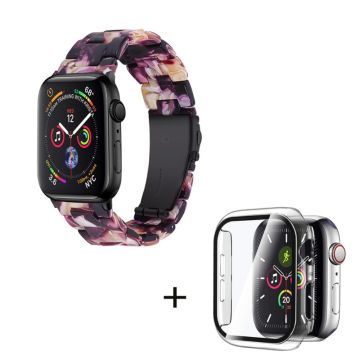 Apple Watch SE 2022 (40 mm) 3 perler i harpiksstil med klart deksel - Lilla Blanding