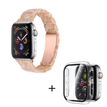 Apple Watch SE 2022 (40 mm) 3 perler i harpiksstil med klart deksel - Silke Hvit