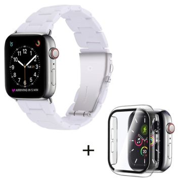 Apple Watch SE 2022 (40 mm) 3 perler i harpiksstil med klart deksel - Hvit