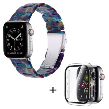 Apple Watch SE 2022 (40 mm) 3 perler i harpiksstil med klart deksel - Lilla Grønn Blanding