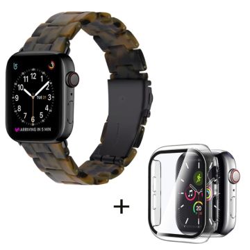 Apple Watch SE 2022 (40 mm) 3 perler i harpiksstil med klart deksel - Matt Armygrønn