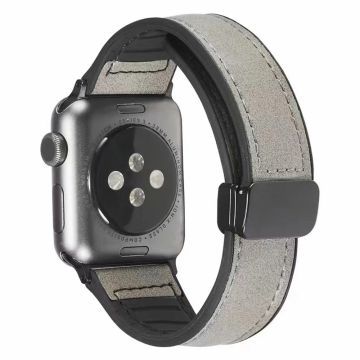 Apple Watch Series 9 41 mm lær- og silikonrem - Grå