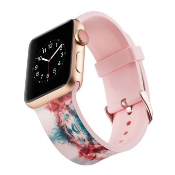 Apple Watch Series 4 40mm klokkereim av myk silikon med printet mønster - fargelagt mønster