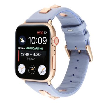 Apple Watch Series 4 40mm Ekte Skinn Rose Gull Lås Klokkereim - Lys Lilla