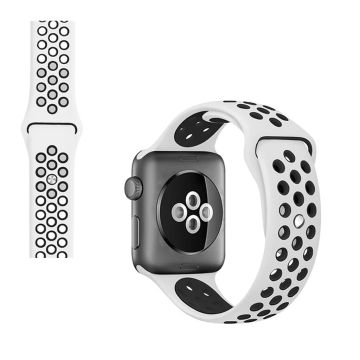 Apple Watch Series 5 / 4 40 mm klokkebånd med to farger - Hvit / Svart