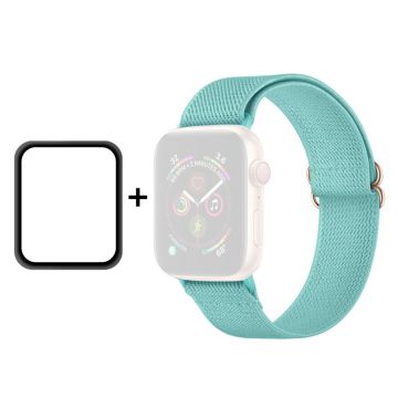 ENKAY Apple Watch 40 mm elastisk klokkerem + skjermbeskytter - Cyan