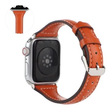 Apple Watch 40 mm klokkerem i litchi-teksturskinn - Oransje