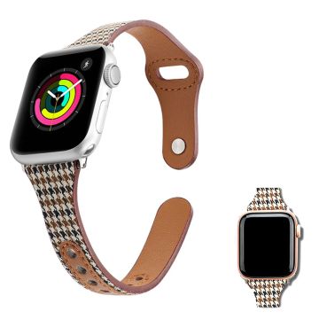 Apple Watch 40 mm klokkerem i skinn med liner-design - Gult Svelgbelte