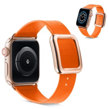 Apple Watch 40 mm klokkerem i mikrofiberskinn + spenne i rustfritt stål - Oransje