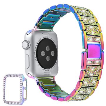 Apple Watch 40 mm klokkerem med 3 perler og rhinestone-dekor med deksel - Flerfarget