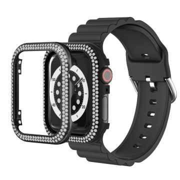 Apple Watch 40 mm sinklegering med deksel med rhinestone-dekor - Svart