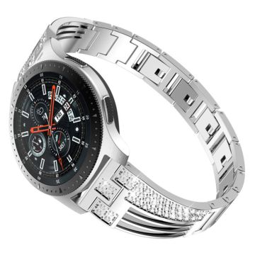 Samsung Galaxy Watch 46mm / Gear S3 Rhinestone Dekor Klokkereim - Sølv