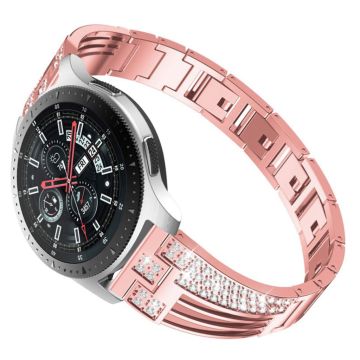 Samsung Galaxy Watch 46mm / Gear S3 Rhinestone Dekor Klokkereim - Rose Gull