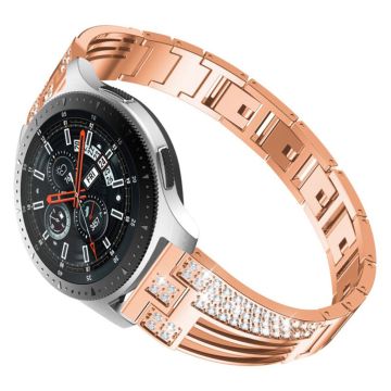 Samsung Galaxy Watch 46mm / Gear S3 Rhinestone Dekor Klokkereim - Champagne Gull