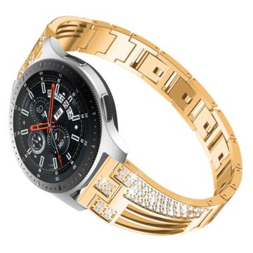 Samsung Galaxy Watch 46mm / Gear S3 Rhinestone Dekor Klokkereim - Gull