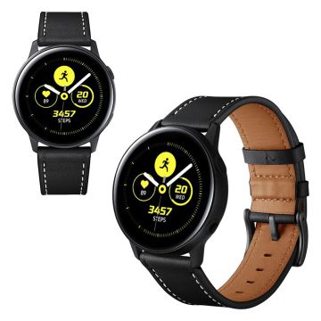 Samsung Galaxy Watch Active / Active 2 - 40mm / Active 2 - 44mm ekte skinn klokkereim - Svart