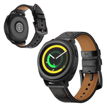 Samsung Gear Sport ekte skinn klokkereim - Svart