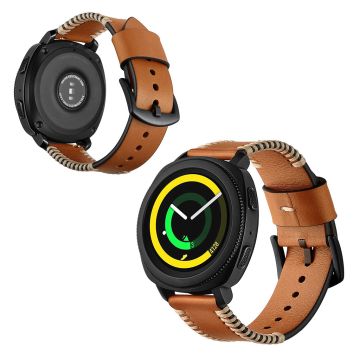 Samsung Gear Sport ridge stil ekte skinn klokkereim - Brun