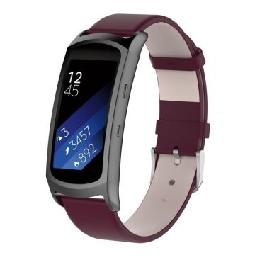 Samsung Gear Fit2 Pro ekte skinnurband - Vinrødt