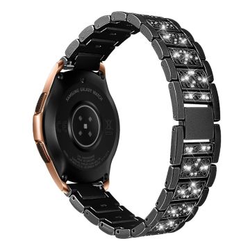 Samsung Galaxy Watch (42mm) Rhinestone Dekor Klokkereim - Svart