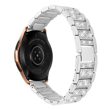 Samsung Galaxy Watch (42mm) Rhinestone Dekor Klokkereim - Sølv