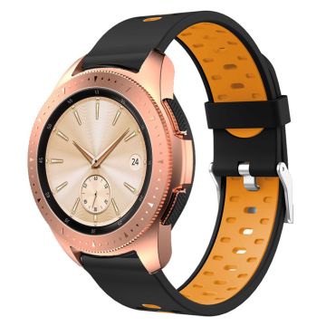 Samsung Galaxy Watch (42mm) Dual-Color Silikon Klokkereim - Svart / Oransje