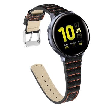 Samsung Galaxy Watch (42mm) Okseskinn Ekte Skinn Klokke Armbånd - Svart