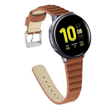 Samsung Galaxy Watch (42mm) Okseskinn Ekte Skinn Klokke Armbånd - Brun