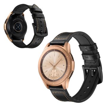 Samsung Galaxy Watch (42mm) holdbare okseskinn klokkereim - Svart