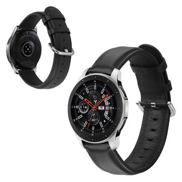 Samsung Galaxy Watch (42mm) ekte skinn klokkereim - Svart